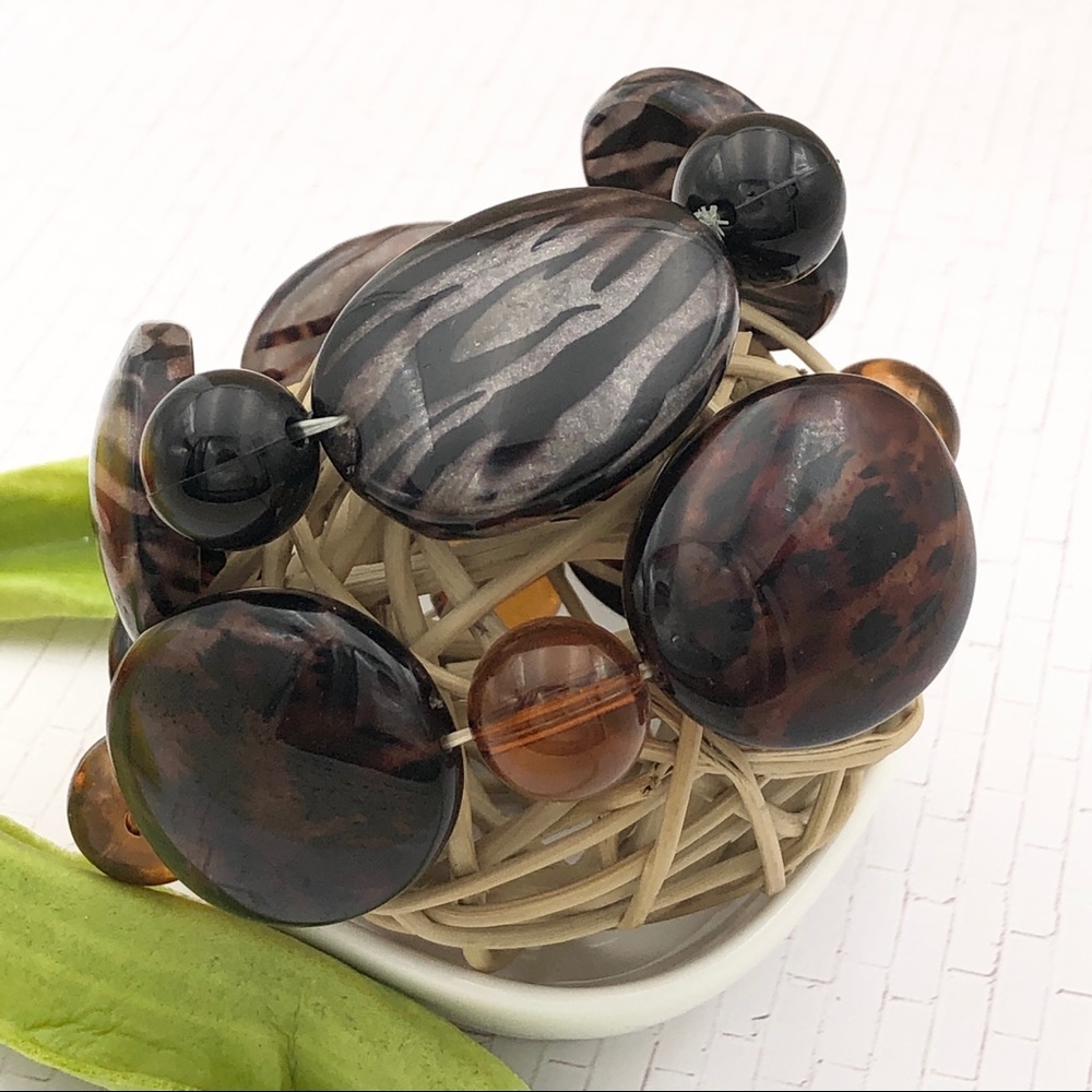 🍀 Animal Print Bead Stretch Bracelet